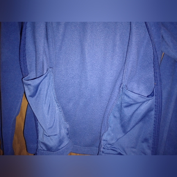 Columbia Fleece Jacket Blue Full Zip w Zipper Pockets Inside Pockets Men's Large - Picture 10 of 13